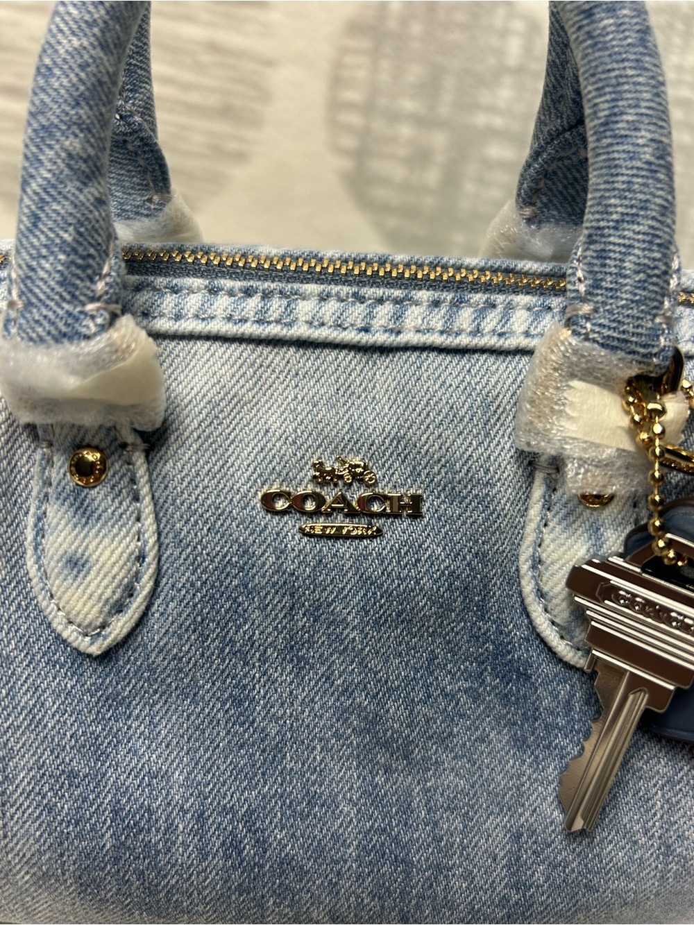 NWT Coach Mini Rowan Crossbody Bag Loved Denim CDY30 - Picture 5 of 16